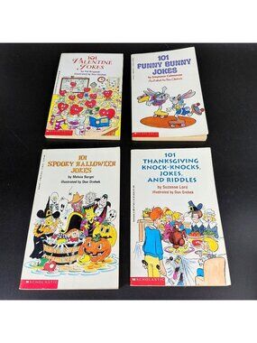 Vintage 101 Holiday Jokes Books Scholastic Lot 4 Kids Brigandi Calmenson 1990s
